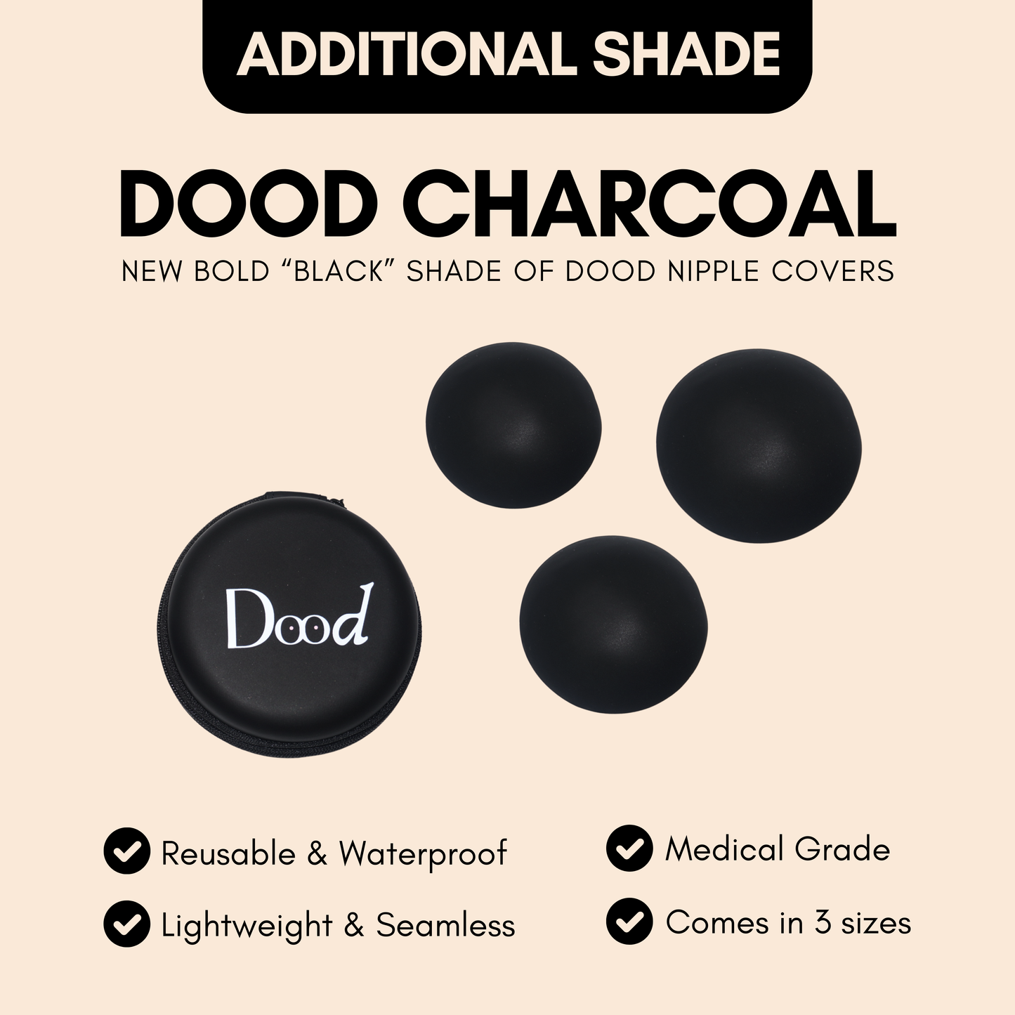 Adhesive Nipple Cover in Charcoal