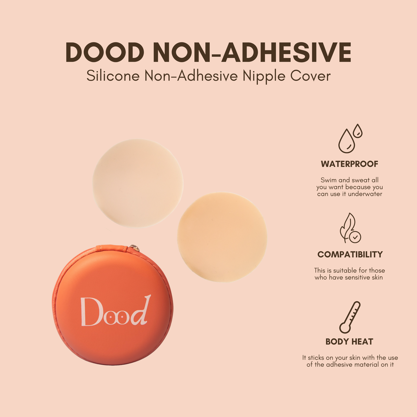 Non Adhesive Nipple Cover in Coco